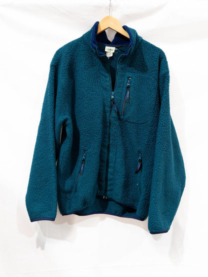 Teal Textured Zip Fleece — garment photograph 1