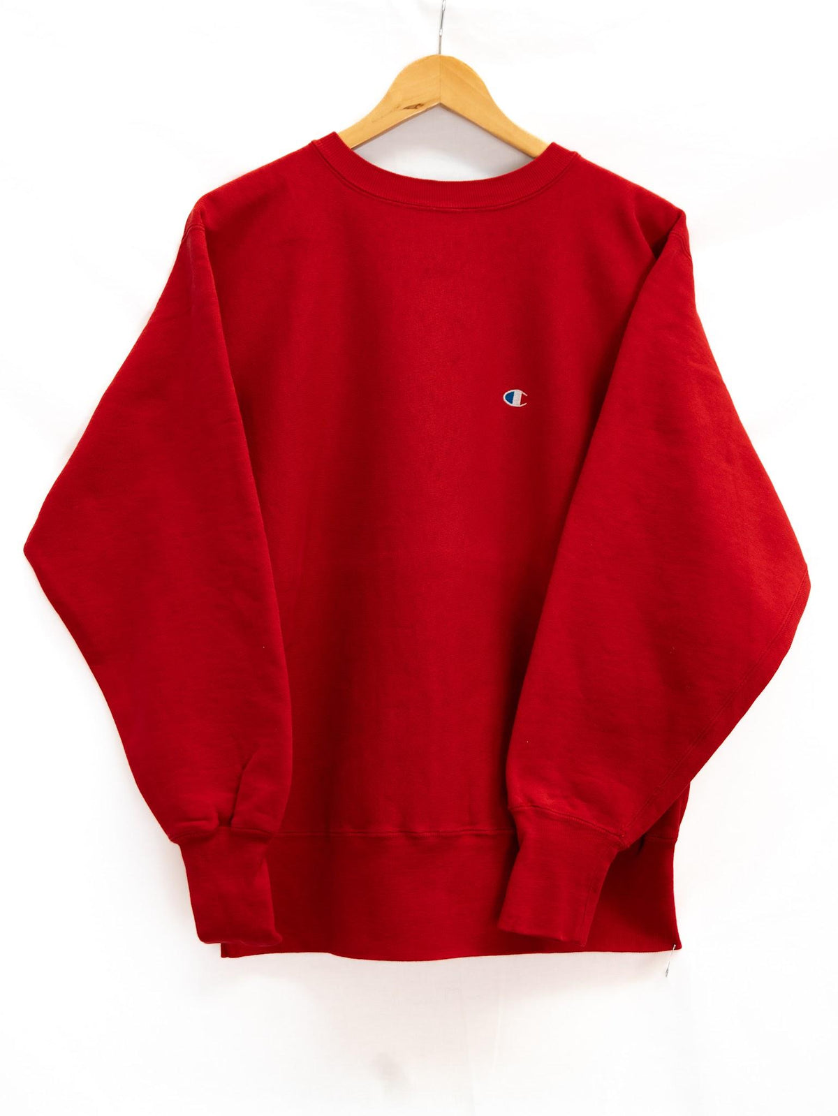Champion Red Logo Sweatshirt — garment photograph 1