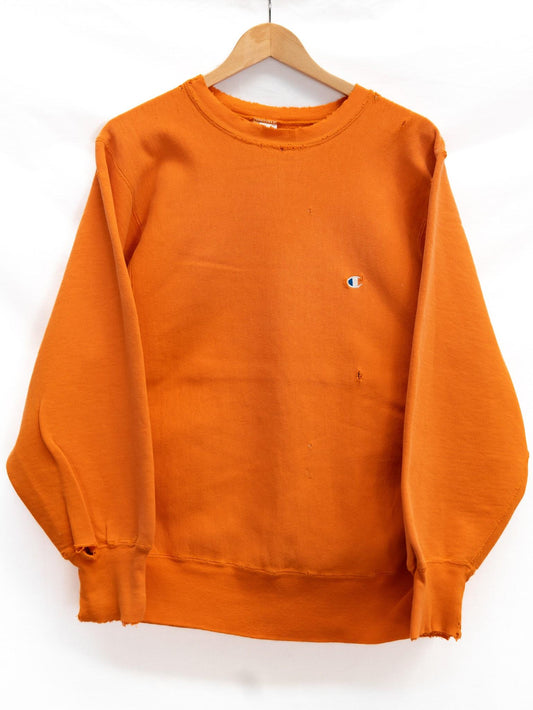 Champion Orange Logo Sweatshirt — garment photograph 1