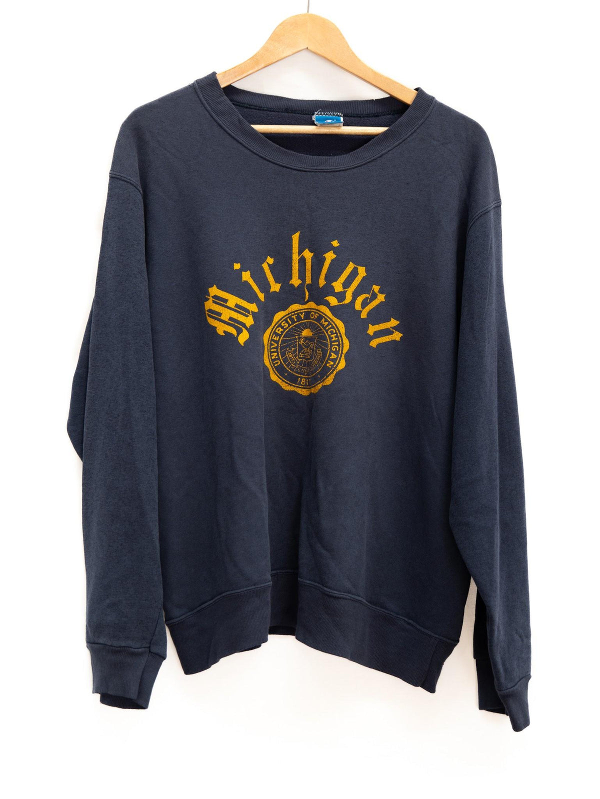 Michigan College Sweatshirt — Navy — garment photograph 1