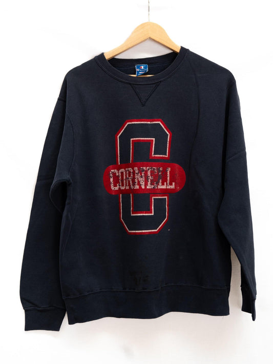 Cornell C Patch Sweatshirt — Navy — garment photograph 1