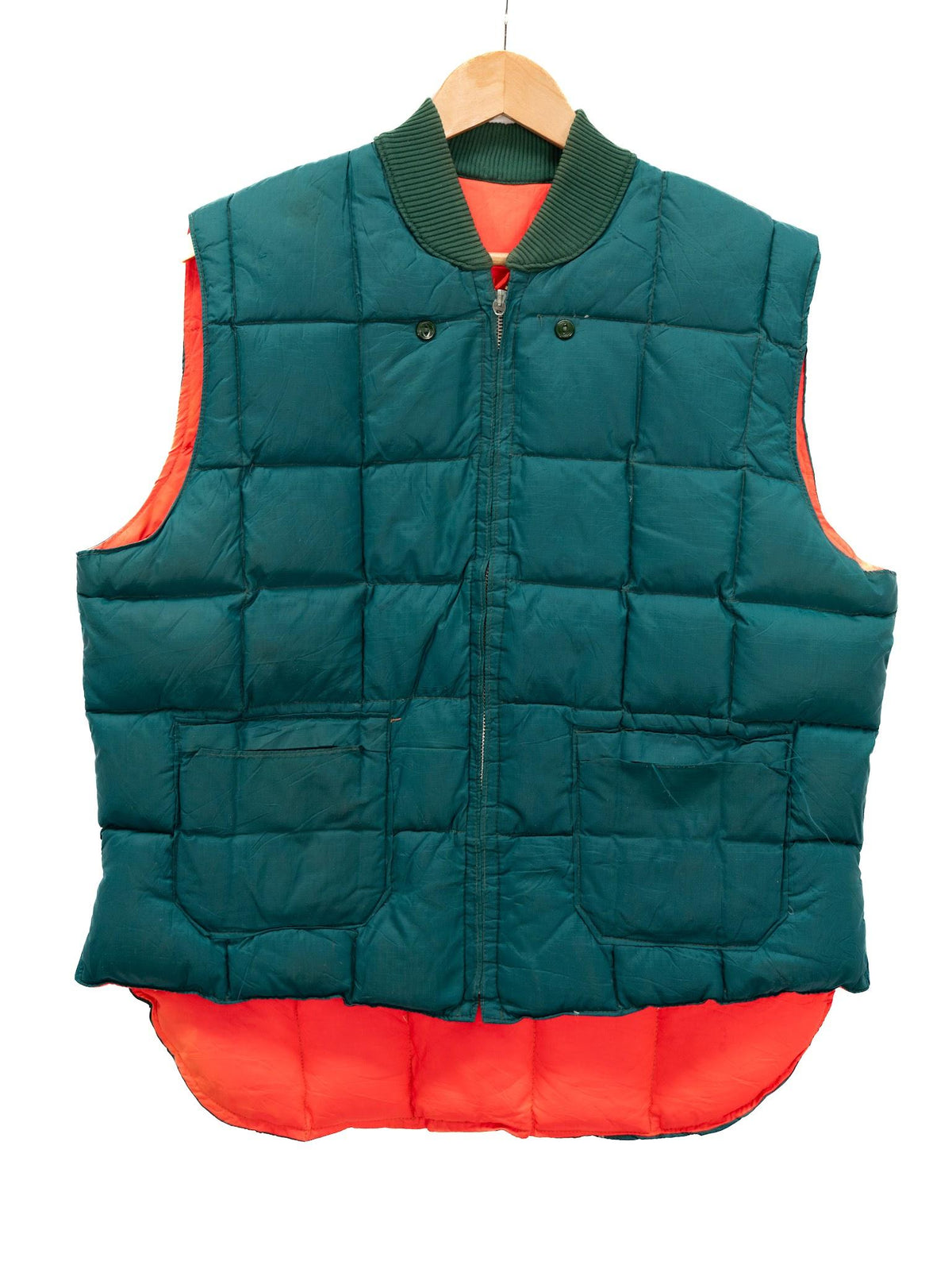 Teal & Orange Padded Zip Vest — garment photograph 1