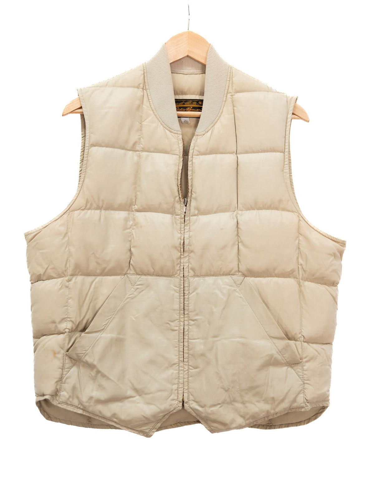 Cream Padded Zip Vest — garment photograph 1