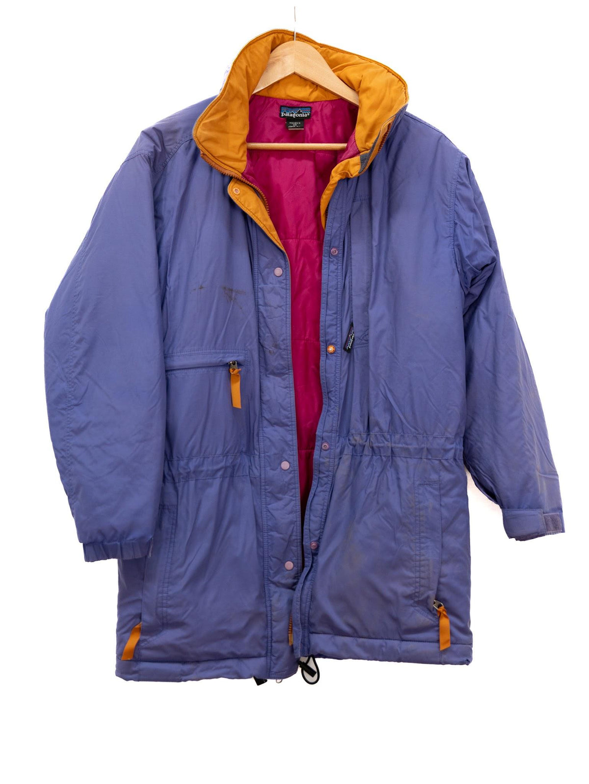 Purple & Yellow Hooded Parka — garment photograph 1