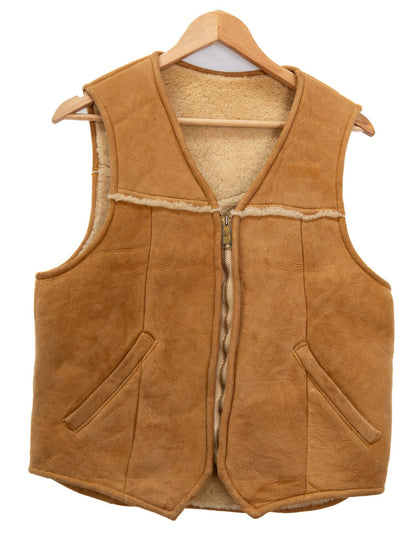 Tan Zip Waistcoat with Contrast Trim — garment photograph 1