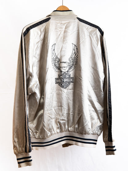 Satin Bomber Jacket — Silver — garment photograph 2