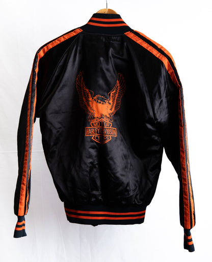 Black & Orange Varsity Bomber Jacket — garment photograph 2