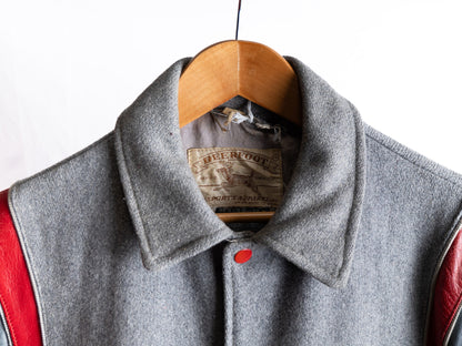 New England Varsity Jacket — Grey & Red — garment photograph 2