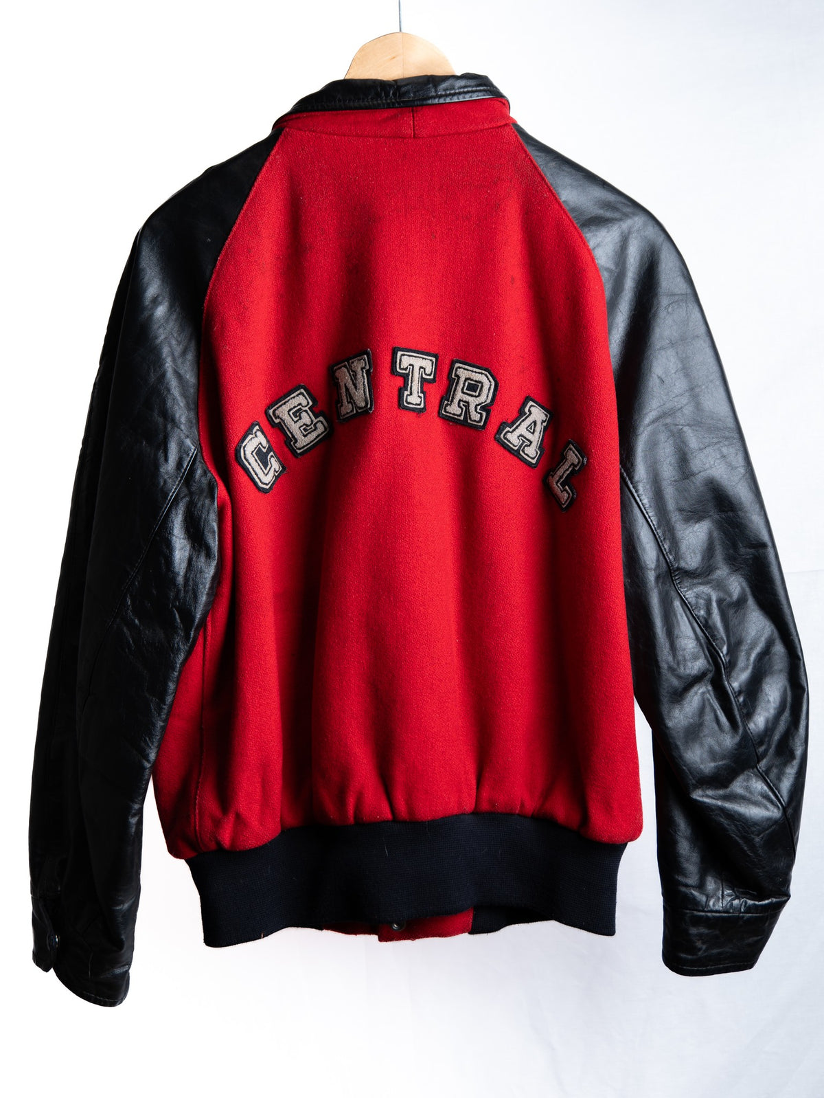 Red & Black B Patch Varsity Jacket — garment photograph 3