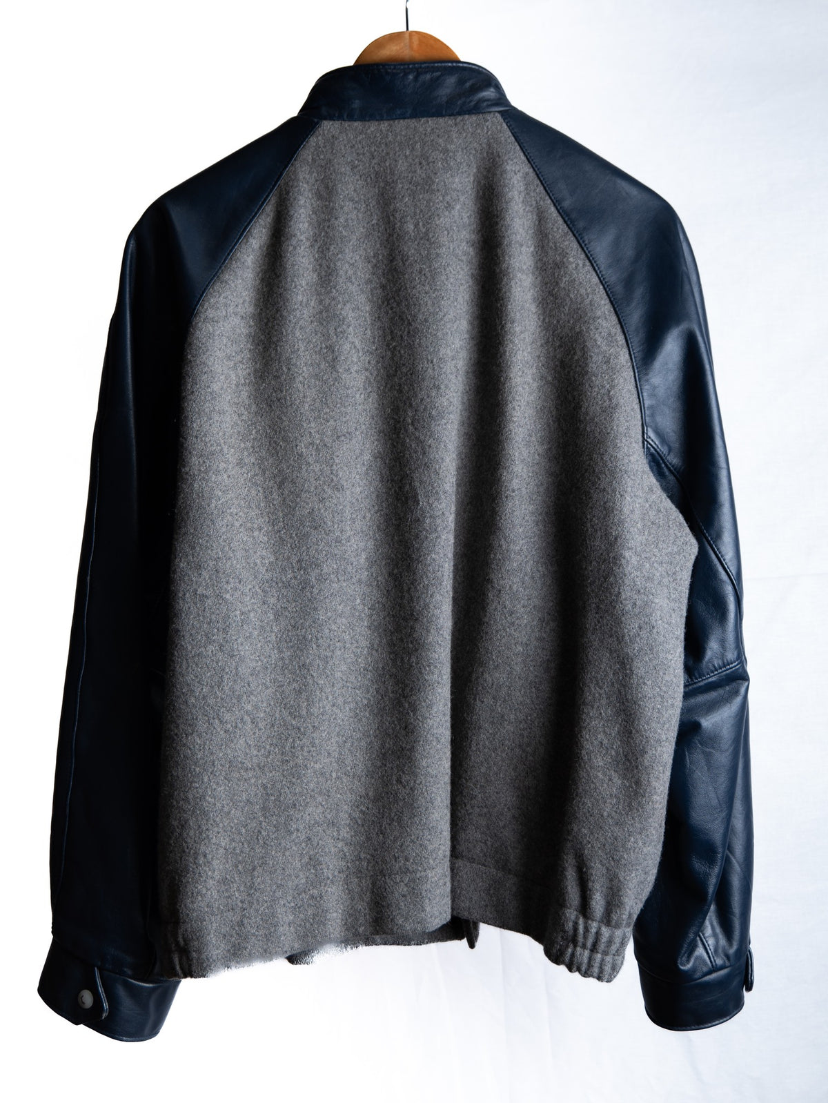 Grey & Black Embroidered Varsity Jacket — garment photograph 3