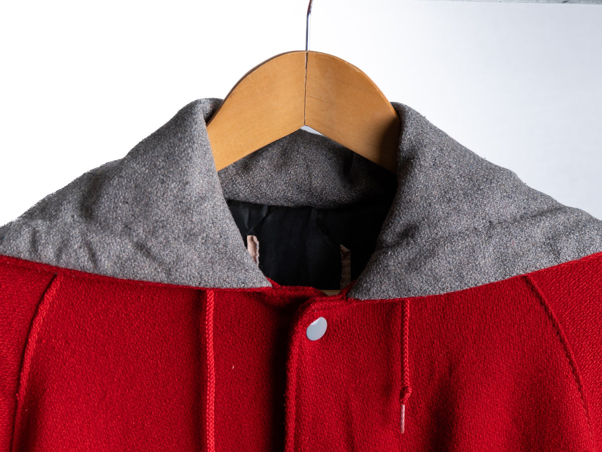 Red Hooded Varsity Jacket — garment photograph 2