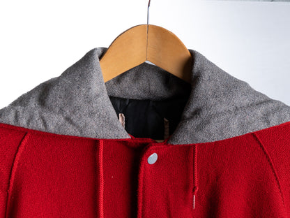 Red Hooded Varsity Jacket — garment photograph 2