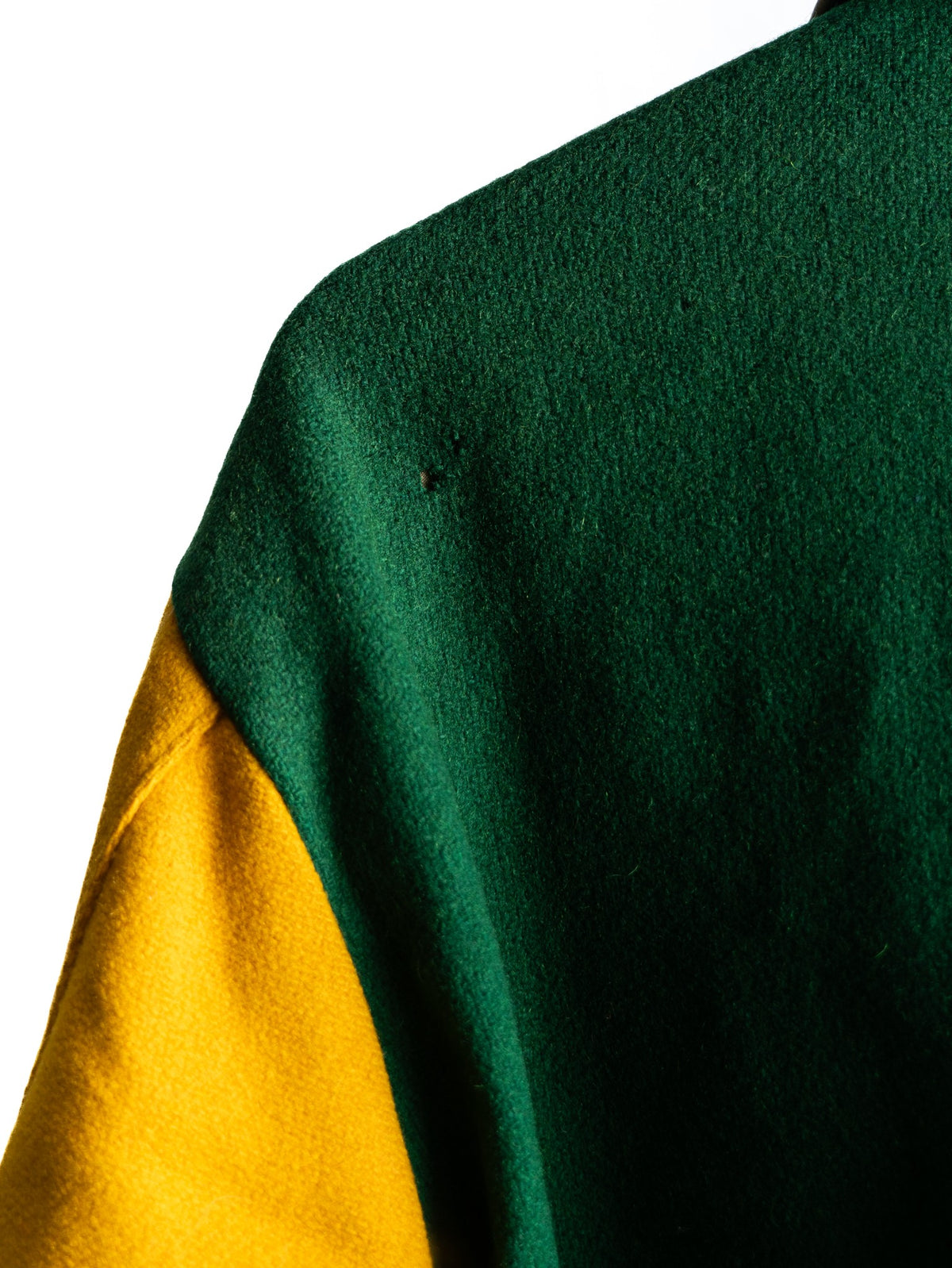 Green & Gold G Patch Varsity Jacket — garment photograph 4