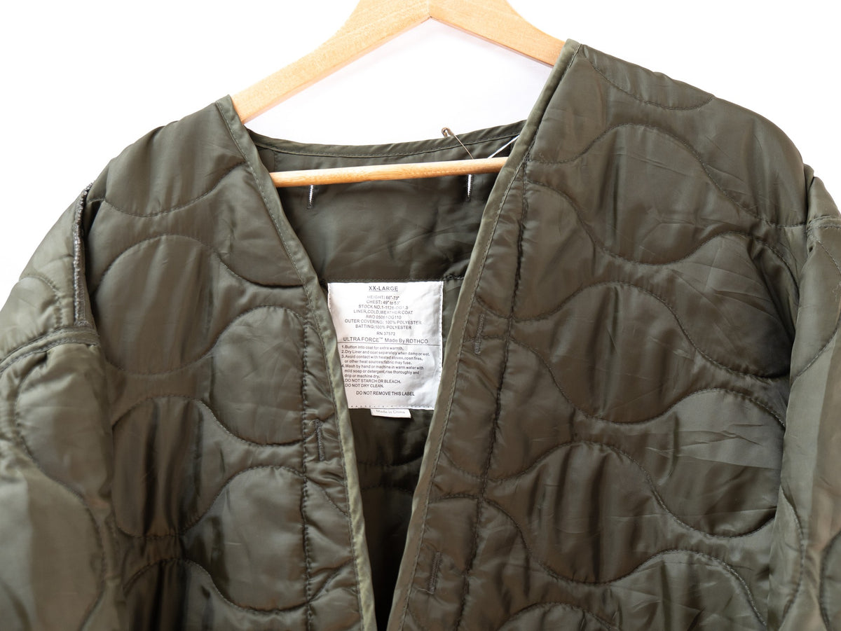 Dark Olive Quilted Liner Jacket — garment photograph 2
