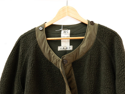 Dark Olive Longline Collarless Coat — garment photograph 2