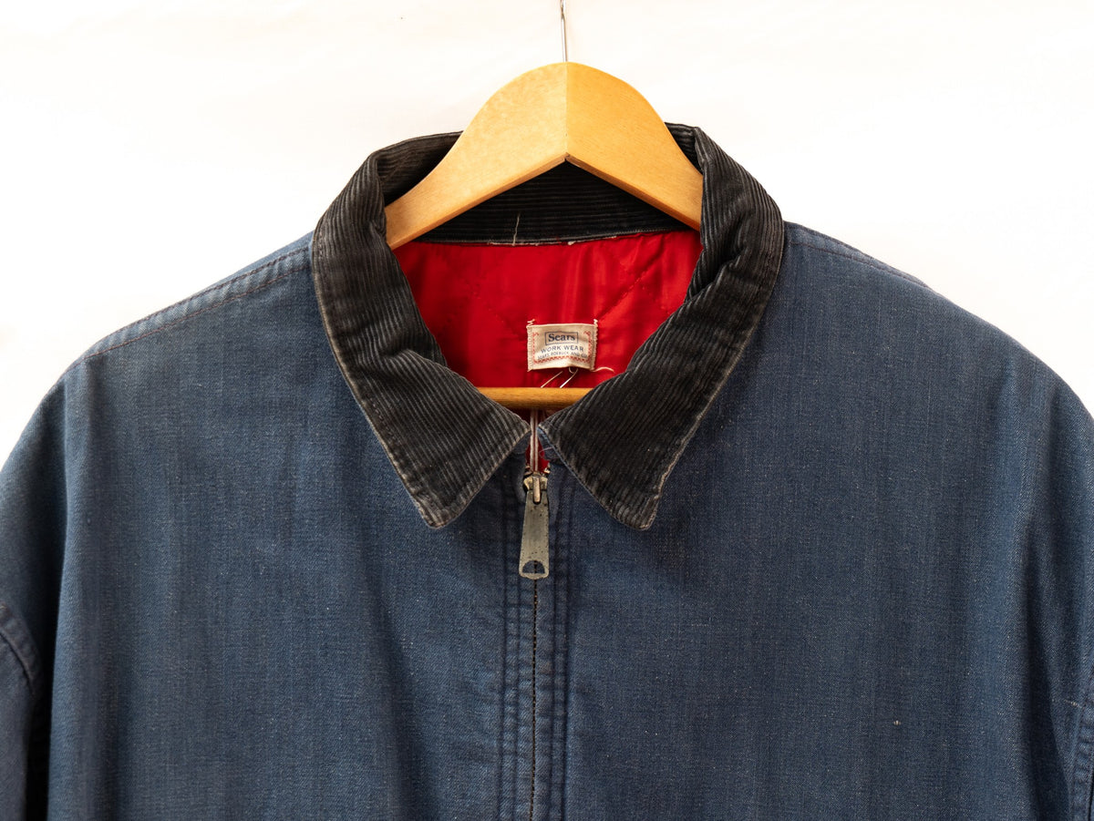 Blue Chore Jacket with Red Lining — garment photograph 2