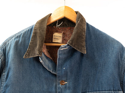 Blue Zip Work Jacket with Contrast Collar — garment photograph 3
