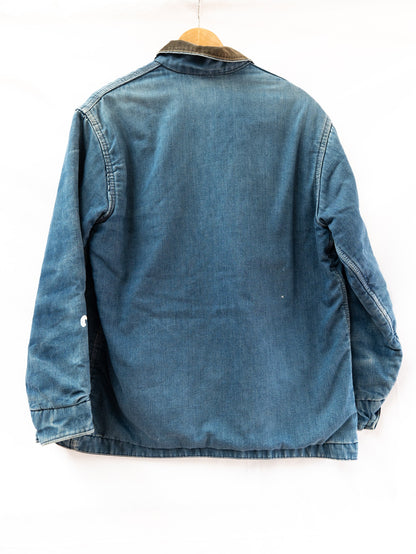 Blue Zip Work Jacket with Contrast Collar — garment photograph 2