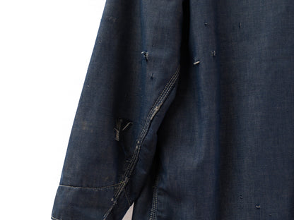 Dark Blue Button Chore Jacket — garment photograph 4