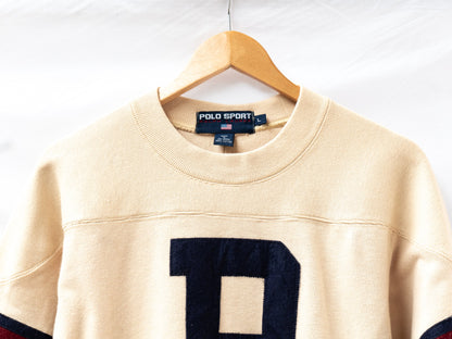 P Letter Sports Sweatshirt — Cream — garment photograph 2