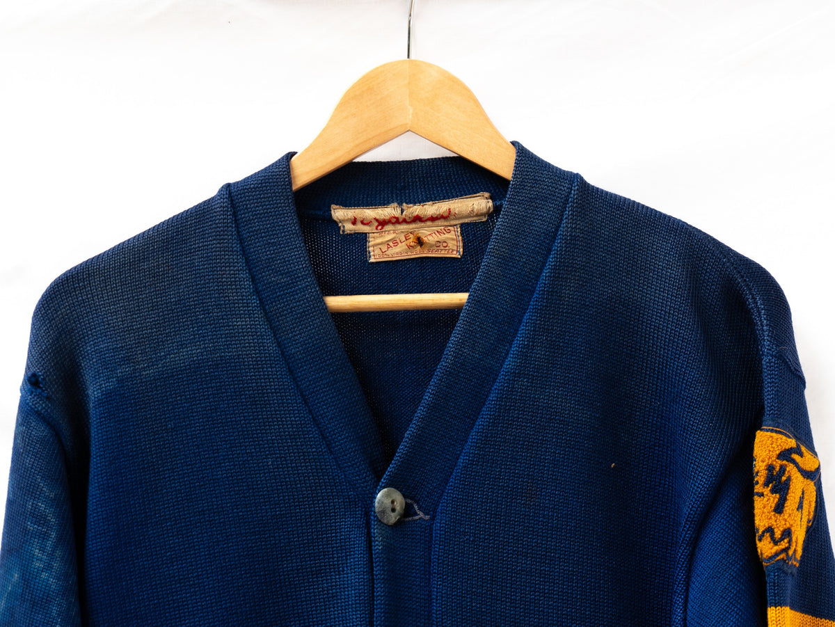 Navy B Letterman Cardigan — garment photograph 2