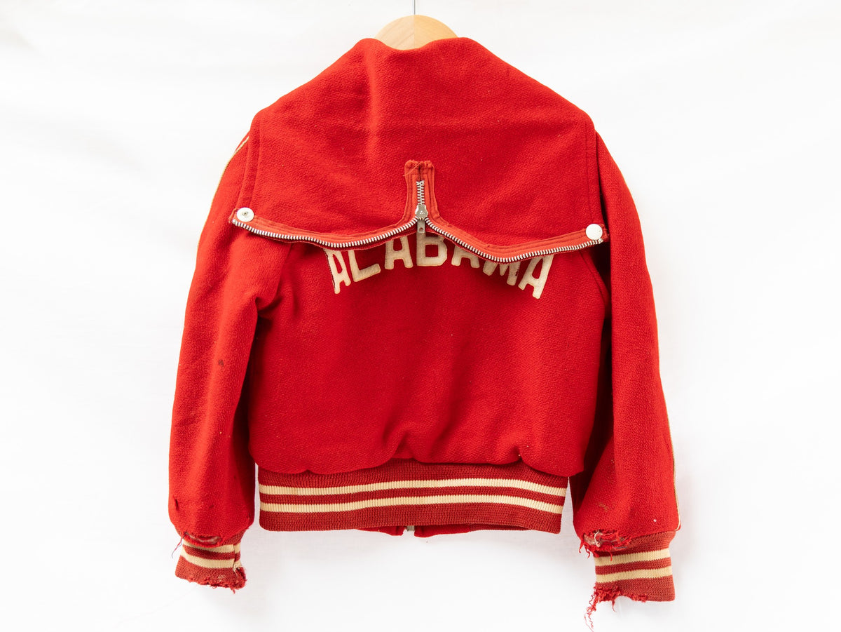 Small Red Hooded Varsity Jacket — garment photograph 4