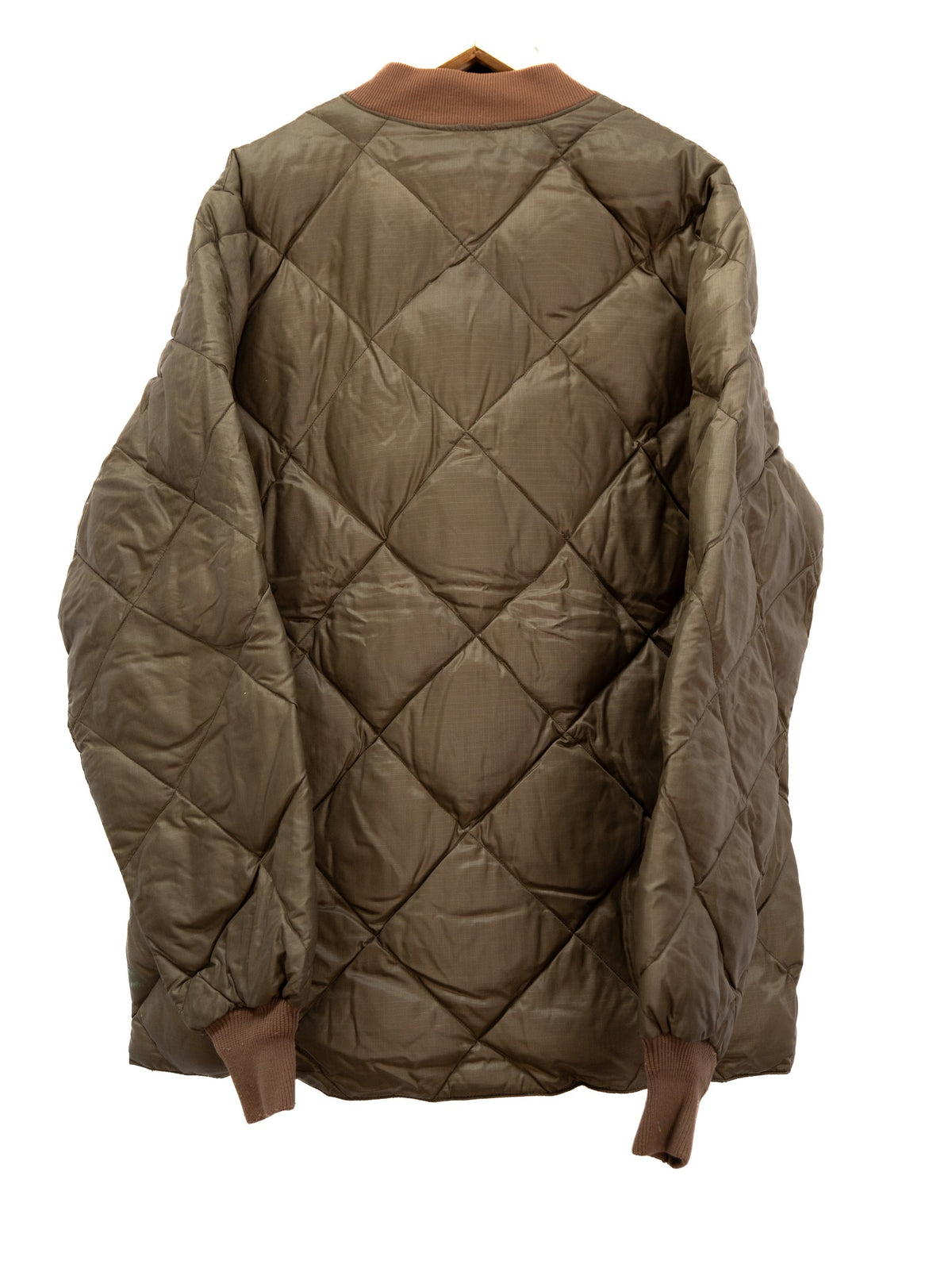 Olive Diamond Quilted Bomber — garment photograph 3