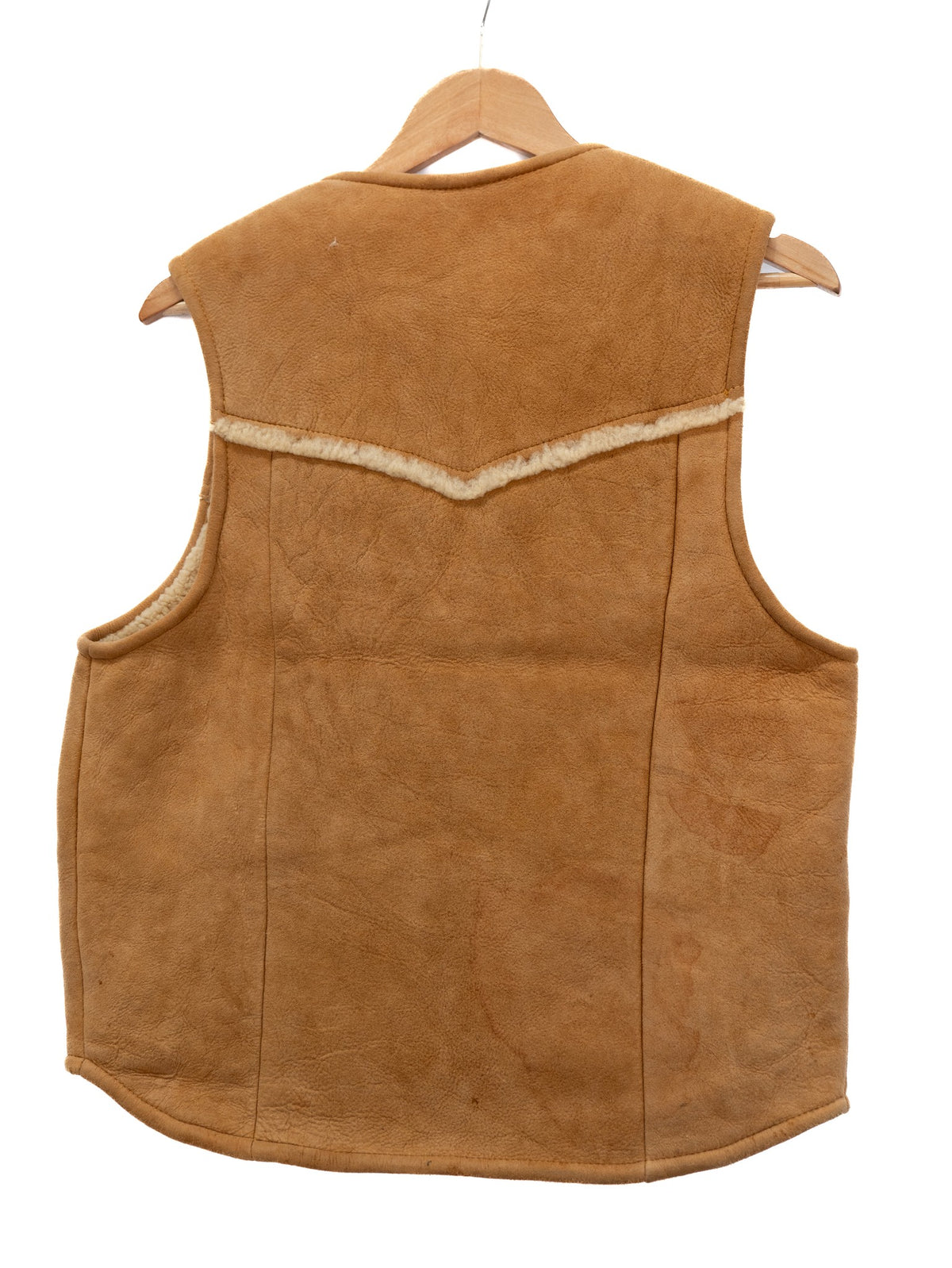Tan Zip Waistcoat with Contrast Trim — garment photograph 3