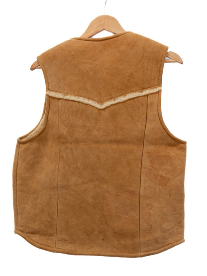 Tan Zip Waistcoat with Contrast Trim — garment photograph 3