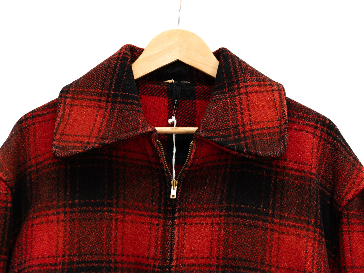 Red & Black Check Zip Hunting Jacket — garment photograph 2