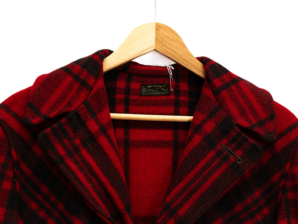 Red Tartan Hooded Coat — garment photograph 2