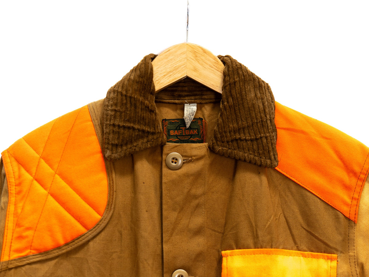 Tan Hunting Jacket with Orange Shoulder Panels — garment photograph 2