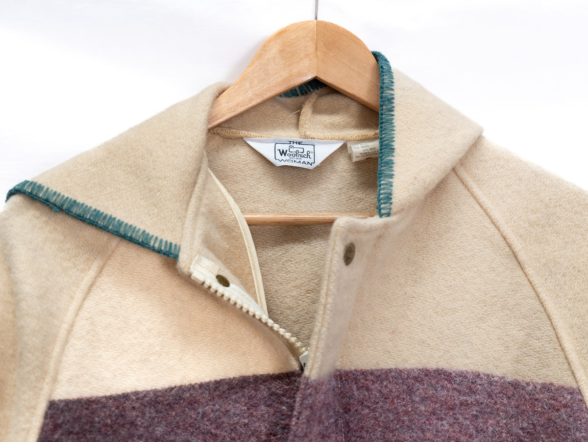 Cream Striped Hooded Jacket — garment photograph 2