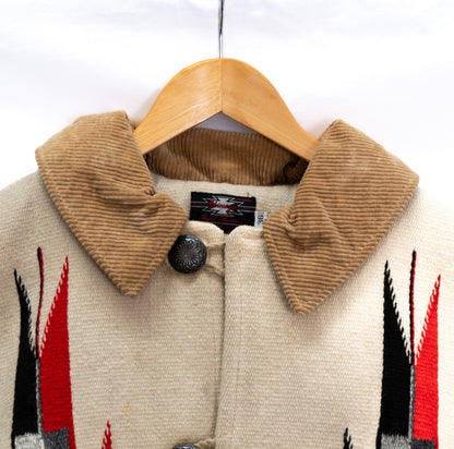 Cream Geometric Panel Coat — garment photograph 2