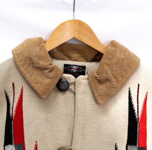 Cream Geometric Panel Coat — garment photograph 2