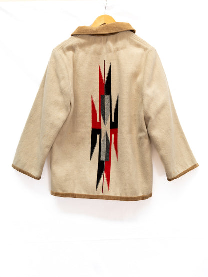Cream Geometric Panel Coat — garment photograph 3