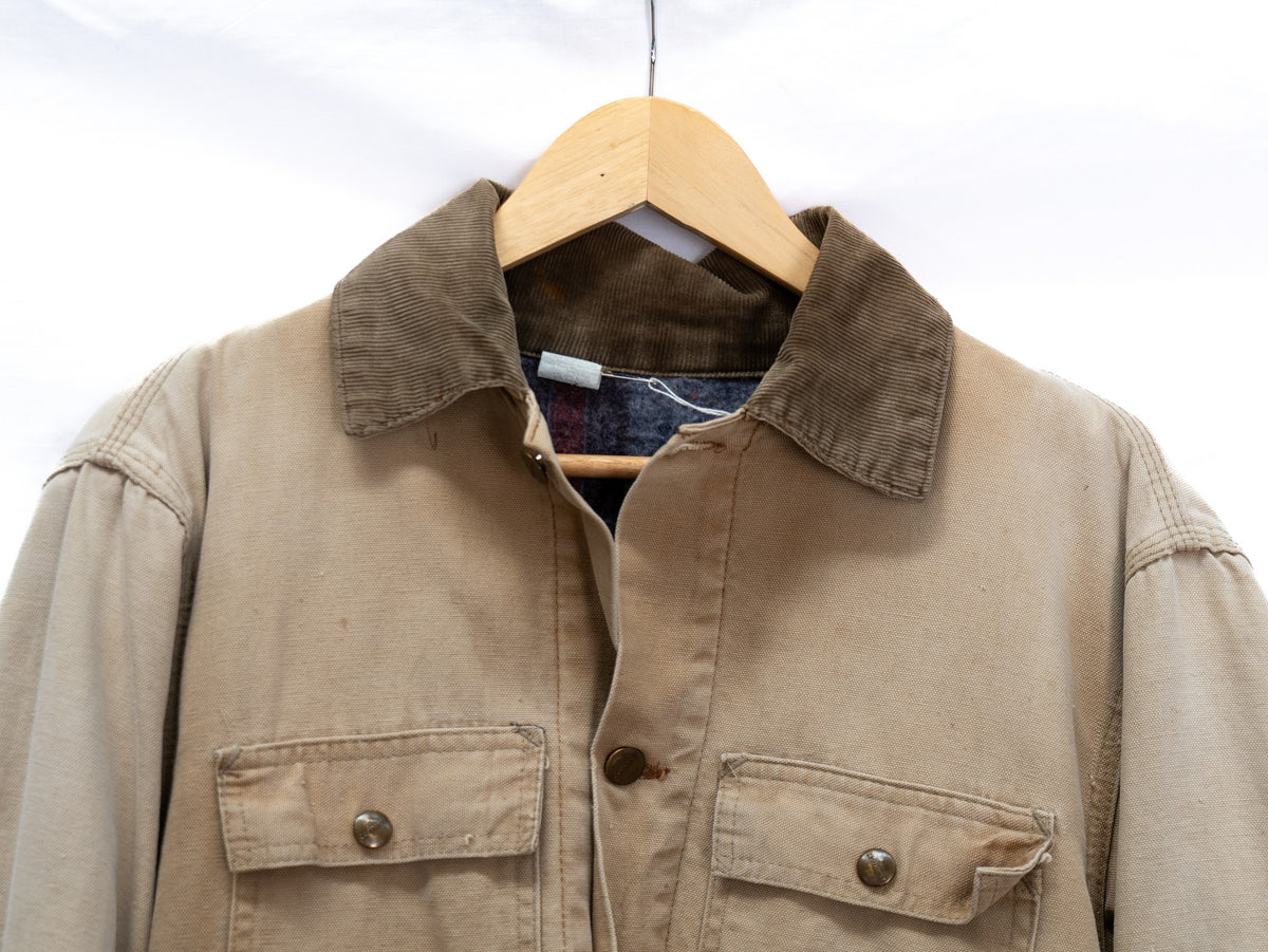 Cream Contrast-Collar Chore Jacket — garment photograph 3