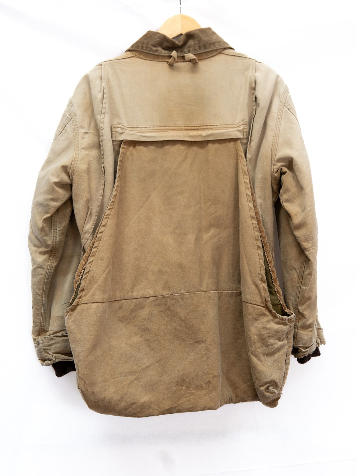 Cream Contrast-Collar Chore Jacket — garment photograph 2