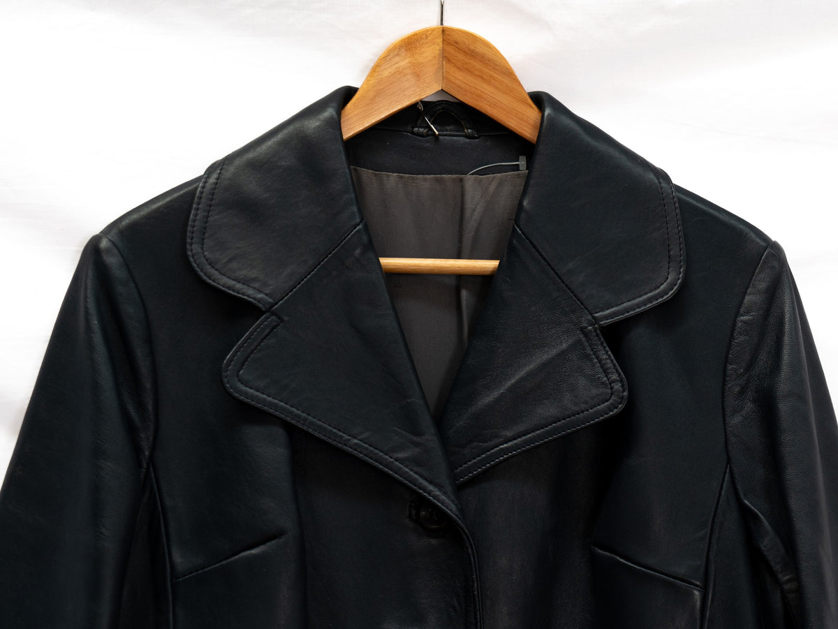 Black Longline Double-Breasted Coat — garment photograph 2