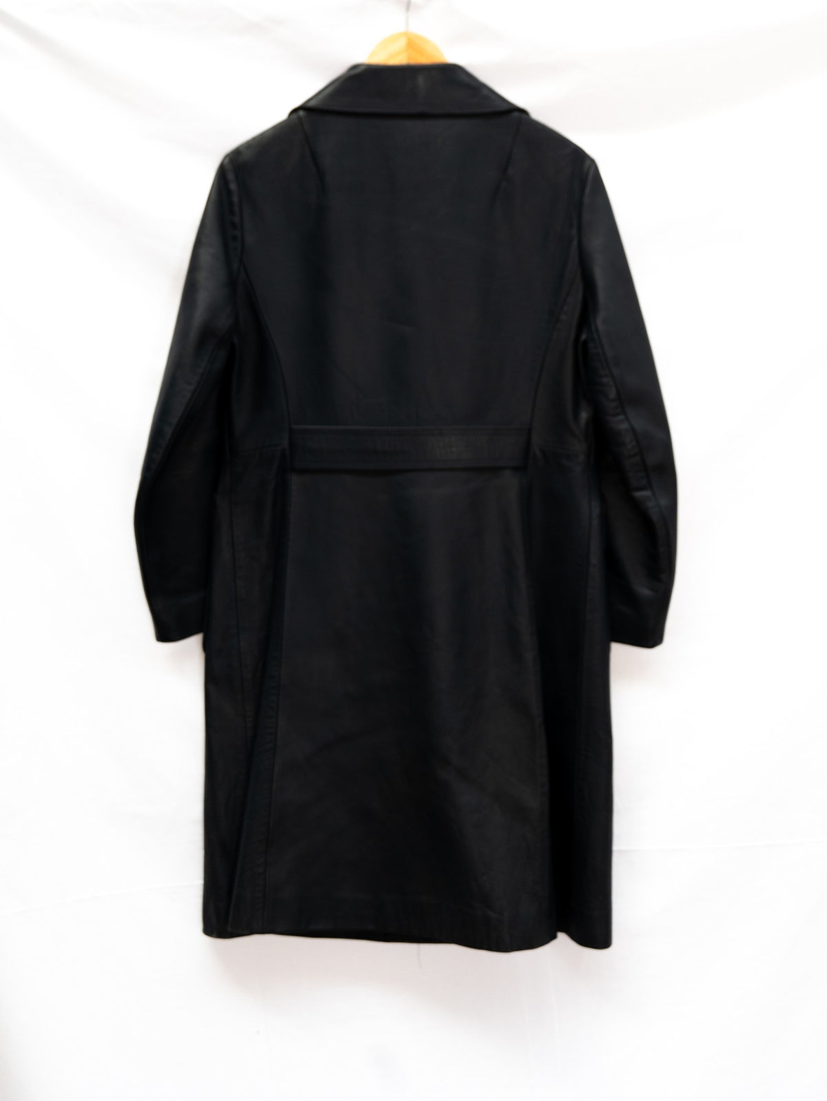 Black Longline Double-Breasted Coat — garment photograph 3