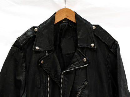 Black Belted Biker Jacket — 143 — garment photograph 2