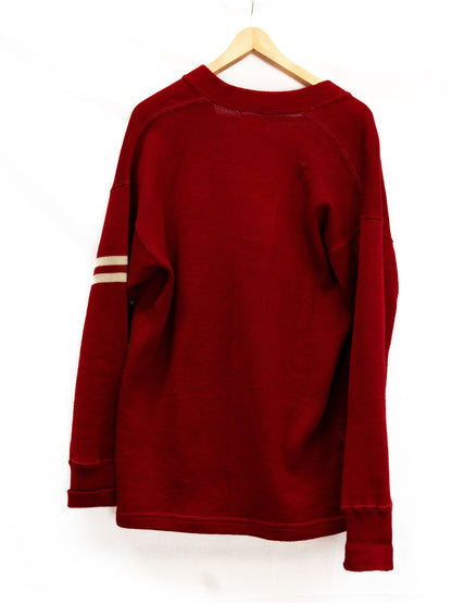 Burgundy B Letter Cardigan — garment photograph 3