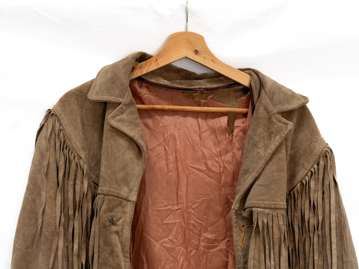 Brown Fringed Lapel Jacket — garment photograph 2