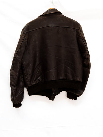 Brown Flight-Style Jacket with Wide Collar — garment photograph 3
