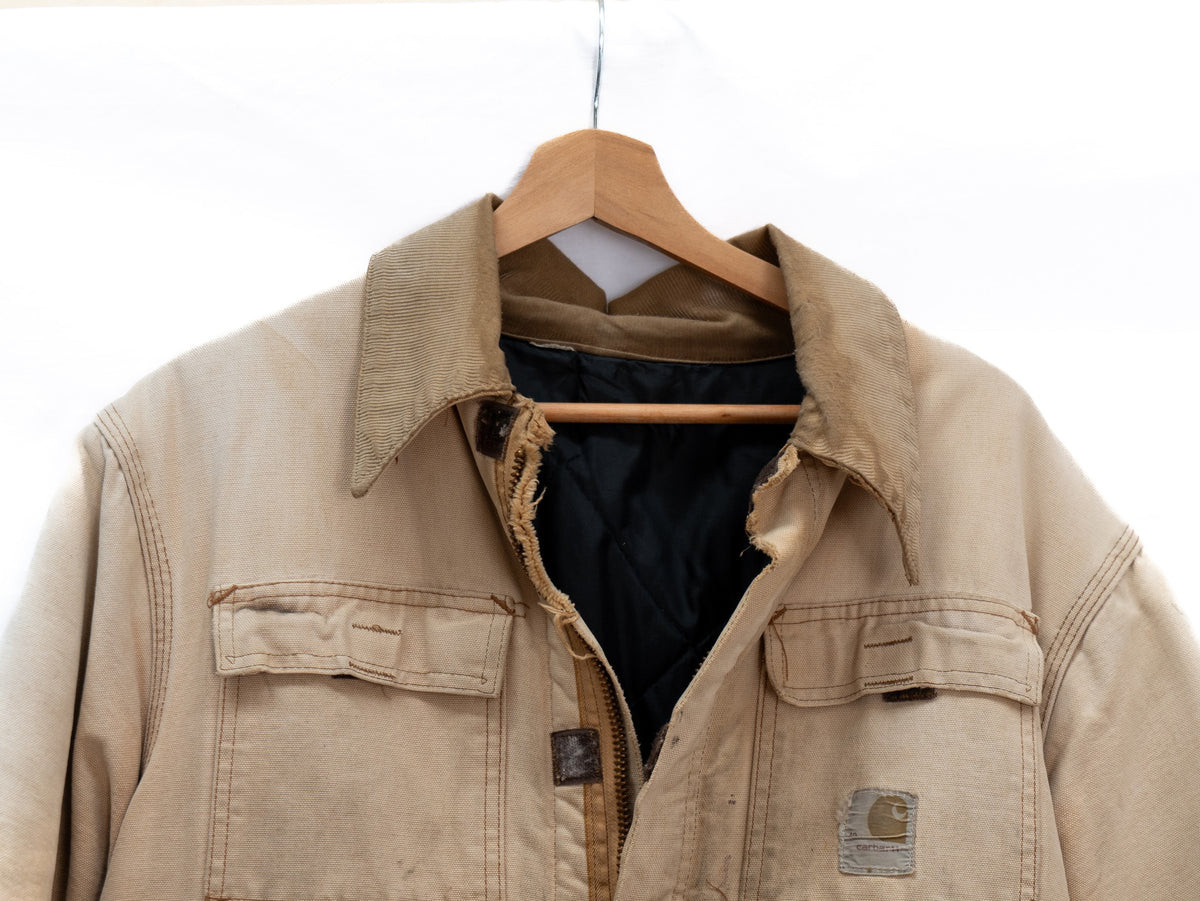 Cream Distressed Work Jacket — garment photograph 2