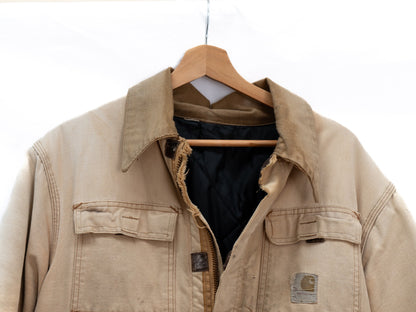 Cream Distressed Work Jacket — garment photograph 2