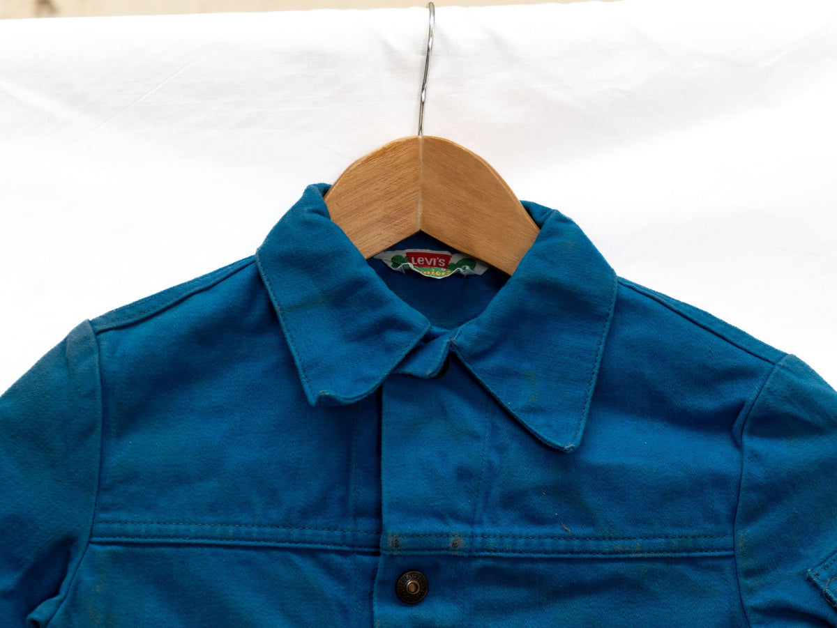 Blue Cropped Button Jacket — garment photograph 3