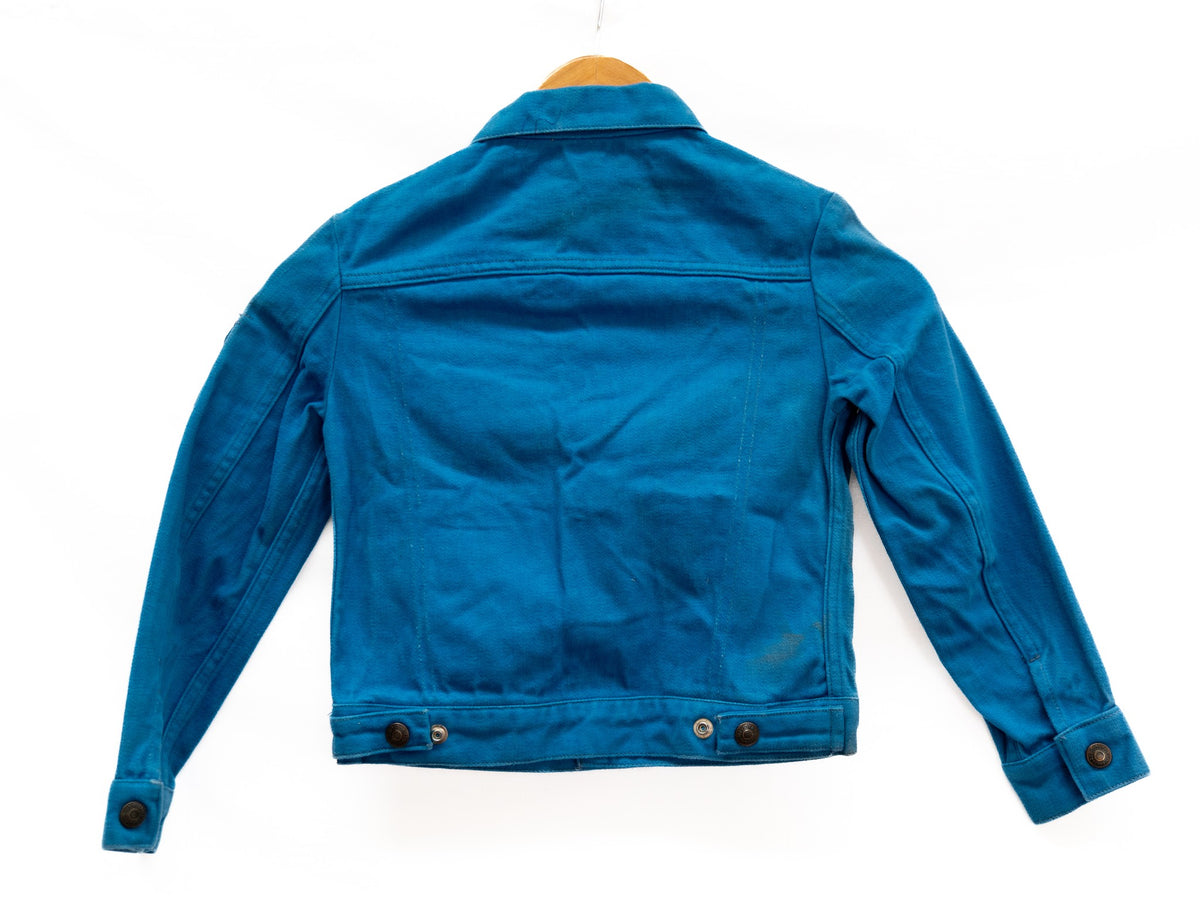 Blue Cropped Button Jacket — garment photograph 2