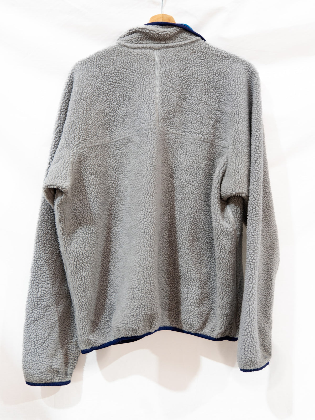 Grey Fleece with Navy Zip & Blue Collar — garment photograph 3