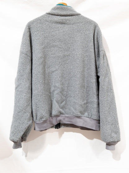 Grey Fleece with Teal & Blue Trim — garment photograph 3